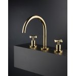   Newform Blink Bateria umywalkowa 3-otworowa z małą wylewką błyszczące złoto PVD 70800.61.020