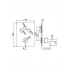 Newform Blink Chic Bateria prysznicowa termostatyczna podtynkowa z trzema wyjściami część zewnętrzna chrom 70418E.21.018