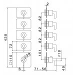 Newform Blink Chic luxury Bateria prysznicowa termostatyczna podtynkowa z czterema wyjściami z teksturą część zewnętrzna chrom 69841E.21.018