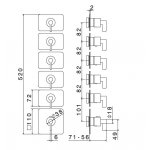 Newform Blink Chic luxury Bateria prysznicowa termostatyczna podtynkowa z pięcioma wyjściami z teksturą część zewnętrzna chrom 69842E.21.018