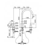 Newform Blink Chic Bateria umywalkowa 3-otworowa z wysoką wylewką chrom 71002.21.018