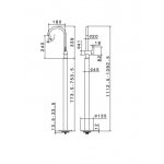 Newform Blink Chic luxury Bateria umywalkowa z kolumną podłogowa z teksturą chrom 71118E.21.018