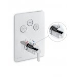 Newform Blink Chic luxury Bateria prysznicowa termostatyczna podtynkowa z trzema wyjściami z teksturą część zewnętrzna chrom 70421E.21.018