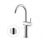 Newform Blink luxury Bateria umywalkowa jednootworowa wysoka do umywalki nablatowej z teksturą chrom 70915.21.018