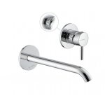 Newform Blink luxury Bateria umywalkowa z długą wylewką jednouchwytowa podtynkowa część zewnętrzna z teksturą chrom 70930E.21.018