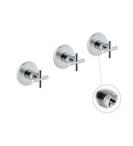 Newform Blink luxury Bateria prysznicowa podtynkowa, przełącznik z 2 wylotami z przyłączami 1/2” z teksturą część zewnętrzna chrom 70972E.21.018