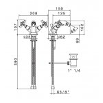 Newform Daytime Bateria bidetowa jednootworowa z korkiem chrom 69035.21.018