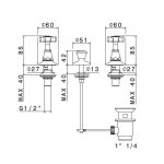 Newform Daytime Bateria bidetowa 3-otworowa z korkiem chrom 69015.21.018