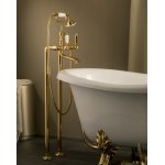   Newform Daytime Style Bateria wannowa podłogowa z kolumnami z zestawem prysznicowym złoty 69185C.66.019