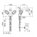 Newform Deluxe Bateria bidetowa jednootworowa z korkiem chrom 68035.21.018