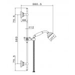 Newform Deluxe Drążek prysznicowy ścienny ze słuchawką i wężem chrom 68056.21.018