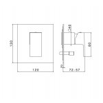 Newform Ergo-Q Bateria prysznicowa jednouchwytowa podtynkowa z dwoma wyjściami część zewnętrzna chrom 66470E.21.018