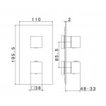 Newform Ergo-Q Bateria prysznicowa termostatyczna podtynkowa część zewnętrzna chrom 67648E.21.018