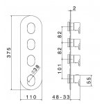 Newform Linfa II Bateria prysznicowa termostatyczna podtynkowa z trzema wyjściami część zewnętrzna chrom 67633E.21.018