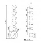 Newform Linfa II Bateria prysznicowa termostatyczna podtynkowa z pięcioma wyjściami część zewnętrzna chrom 67632E.21.018