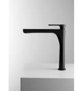   Newform Linfa II Bateria umywalkowa jednouchwytowa wysoka czarny mat 69415.01.093
