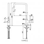 Newform Maki Bateria zlewozmywakowa jednouchwytowa z obrotową wylewką chrom 71821.21.018
