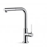 Newform Maki Bateria zlewozmywakowa jednouchwytowa z obrotową i wyciąganą wylewką chrom 71825.21.018