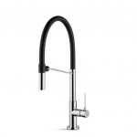 Newform Maki Bateria zlewozmywakowa jednouchwytowa z obrotową i regulowaną wylewką chrom/czarny mat 71850.05.093