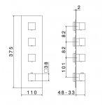 Newform Multiutenza Bateria prysznicowa termostatyczna podtynkowa z trzema wyjściami część zewnętrzna chrom 67643E.21.018