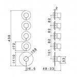 Newform Multiutenza Bateria prysznicowa termostatyczna podtynkowa z czterema wyjściami część zewnętrzna chrom 67601E.21.018