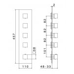Newform Multiutenza Bateria prysznicowa termostatyczna podtynkowa z czterema wyjściami część zewnętrzna chrom 67644E.21.018