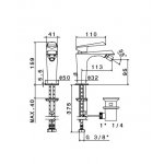 Newform Nio Bateria bidetowa jednouchwytowa z korkiem chrom 68925.21.018