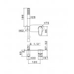 Newform Nio Bateria prysznicowa podtynkowa z zestawem prysznicowym część zewnętrzna chrom 68977E.21.018