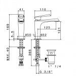 Newform Nio Bateria umywalkowa jednouchwytowa z korkiem chrom 68910.21.018