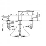 Newform Nio Bateria umywalkowa 3-otworowa chrom 68900.21.018
