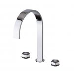 Newform Park Limited Edition Bateria umywalkowa 3-otworowa z korkiem z wysoką wylewką chrom/czarny mat 69700.05.093