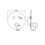 Newform X-Steel 316 Bateria prysznicowa termostatyczna podtynkowa z dwoma wyjściami część zewnętrzna stal nierdzewna 70426EX.50.050