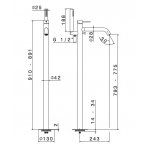 Newform X-Steel 316 Bateria wannowa podtynkowa podłogowa z zestawem prysznicowym część zewnętrzna stal nierdzewna 69684EX.50.050