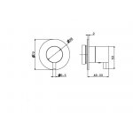Newform X-Steel 316 Zawór odcinający podtynkowy część zewnętrzna stal nierdzewna 67671EX.50.050