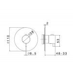 Newform XT Bateria prysznicowa jednouchwytowa podtynkowa z przełącznikiem 3-drożnym część zewnętrzna chrom 4275E.21.018