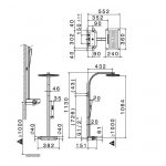 Newform Zestaw prysznicowy ścienny chrom/czarny błyszczący 61160.05.007