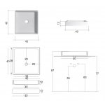 NIC Design Canale Umywalka nablatowa 40x40 cm Biały 001217.001