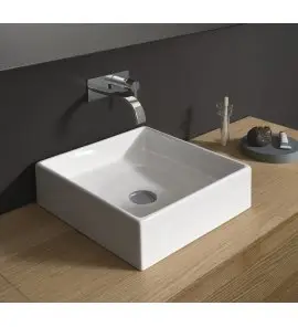 NIC Design Canale Umywalka nablatowa 40x40 biały połysk 001217.001