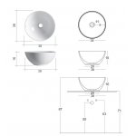 NIC Design Ciotole Umywalka nablatowa Ø38 cm biały połysk 001034.001
