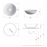 NIC Design Ciotole Umywalka nablatowa Ø45 biały połysk 001483.001