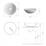 NIC Design Ciotole Umywalka nablatowa Ø42 biały połysk 001715.001