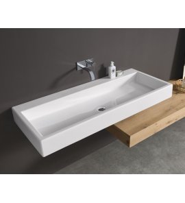 NIC Design Cool Umywalka nablatowo/ścienna 100x50 biały połysk 001232.001