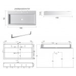 NIC Design Cool Umywalka nablatowo/ścienna 100x50 biały połysk 001232.001