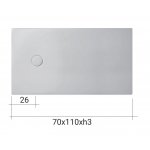 NIC Design Foglio Brodzik wpuszczany 70x110 biały połysk 002546.001