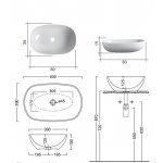 Nic Design Milk Lavabo Umywalka nablatowa 60x39 biały połysk 001526.001