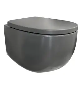 NIC Design Milk Miska WC wisząca Rimless z deską wolnoopadającą Basalto 003482.049+005528.049