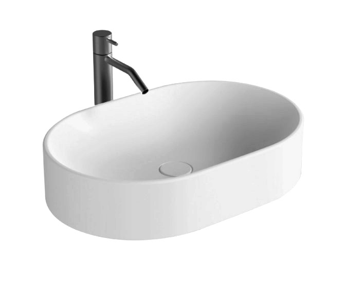 Nic Design Pin Umywalka stawiana na blat 55x37 cm biały połysk 001714.001