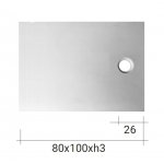 NIC Design Plaid Brodzik ceramiczny 80x100 biały mat 002497.003