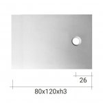 NIC Design Plaid Brodzik ceramiczny 80x120 biały mat 002495.003