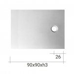 NIC Design Plaid Brodzik ceramiczny 90x90 biały mat 002543.003